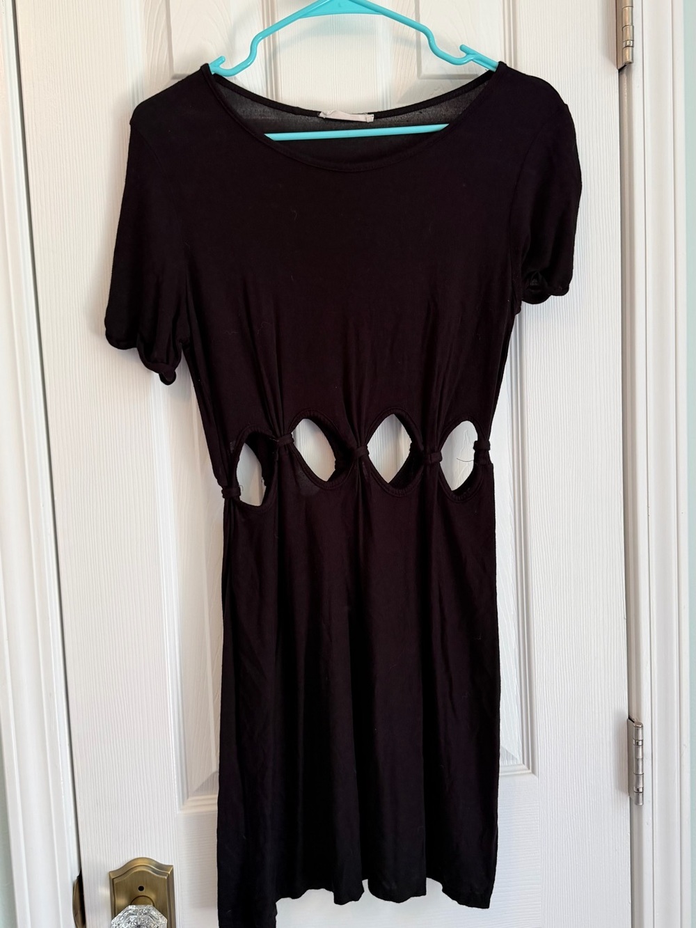 Honey Punch Black Mini Dress with Cutout Waist